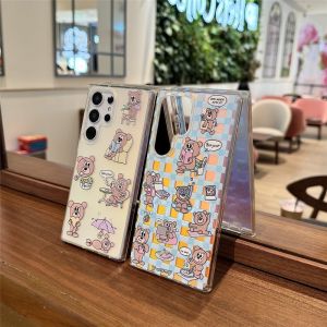 Cute Bear Pattern Phone Case for Samsung Galaxy S24/S24+/S24Ultra/S23FE/S23Plus Full Cover Anti-Slip Shockproof Eco-Friendly
