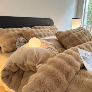 Winter Warm Rabbit Imitation Milk Velvet Duvet Set