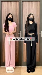 💥[Q024] Quần dài ống suông nữ GÂN TĂM mềm mịn tôn dáng co giãn dễ phối đồ - L2M