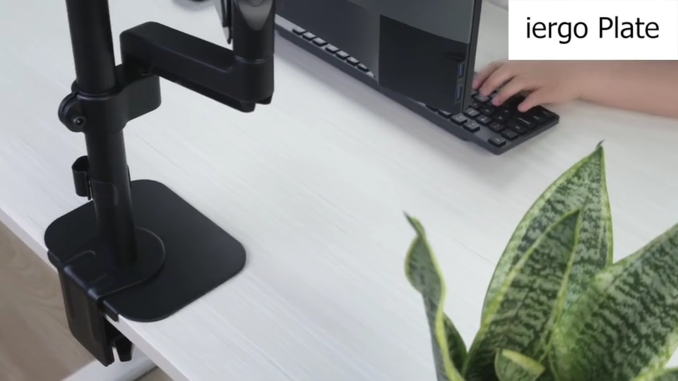 【 SG Seller 】Steel Reinforcement Bracket Mount Plate for Thin Glass Wood Fragile Table Tops Monitor Stand C-Clamp & Grommet