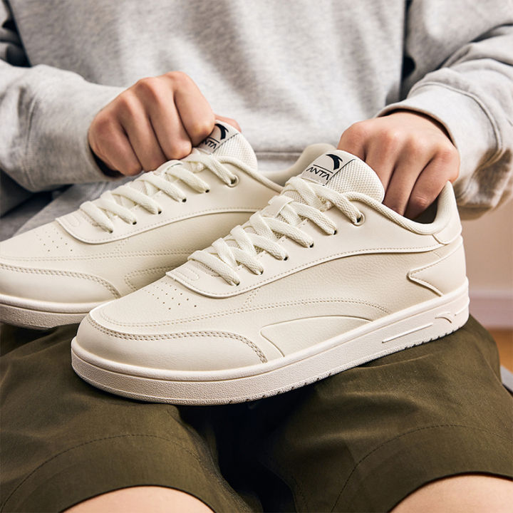 Footwear Sport Sneaker Store ANTA Men White Skateboard Shoes Trendy Fashion  Verstaile Casual