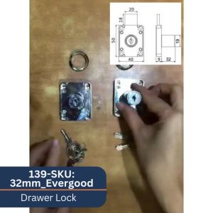 Evergood 139 32mm Drawer Lock (Silver)