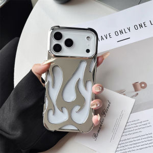 3D Flame Pattern Hollow Slim Phone Case For iPhone Air 17 16 15 14 13 12 11 Pro Max Plus Protective Heat Dissipation Cover Funda