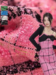 Vải Dệt Kim Lấp Lánh Màu Hồng Đỏ Cho Váy Áo Vest Túi Xách Áo Khoác Vải Quần Áo Thời Trang Mùa Xuân Thu