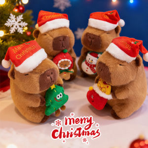 Hot 20cm Christmas Capybara Hug Snowman Christmas tree  Shoes Gingerbread man Plush Toy Christmas Childrens Birthday Gift