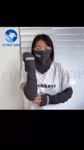 FLYBUY SHOP Ice Silk Cool Loose Arm Sleeves Face Cover Sun UV Protection Driving Motorcycle Cycling Arm Gloves Long Sleeves Hand Face Protector Outdoor Arm Hand Cover Sunscreen Cooling Breathable Sunblock