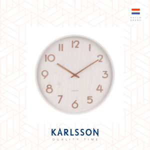 Karlsson đồng hồ treo tường 40cm Gỗ Basswood trắng tinh khiết.