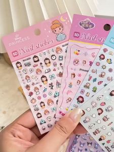 สติ๊กเกอร์ซานริโอของแท้ Pony 5D สติ๊กเกอร์ติดเล็บสามมิตินูน Kuromi kt Cat เด็กการ์ตูนสติ๊กเกอร์ติดเล็บ