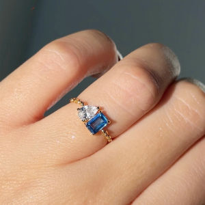 Adjustable Chain Women Wedding Rings Luxury Two Tone Crystal Cubic Zirconia Engagement Anniversary Party Elegant Female Jewelry