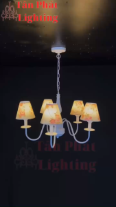 Đèn thả trần chao vải Ø75Cm trang trí phòng khách phòng ngủ phòng làm việc 60W 220V DC62 Tân Phát