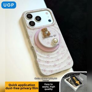 UGP | New 2026 Magnetically Attractive Case For iPhone Max Models Pink Floral Pattern with Stand