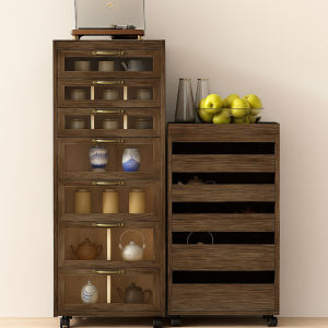 Vintage Solid Wood Multi-level Storage Cabinet