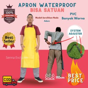 Apron PVC Celemek masak anti air kuning depan pvc buat jualan ayam ikan cuci piring cuci motor mobil bidan 110cm