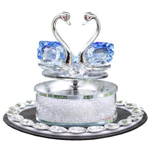 deranfu | Solar-powered Rotating Crystal Swans Car Aromatherapy