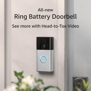 All-new Amazon Ring Battery Doorbell Head-to-Toe Video Live View with Two-Way Talk and Motion Detection &amp Alerts (2024 release)