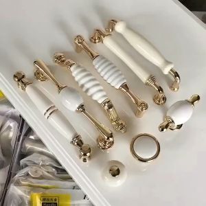 Hendel Pintu Lemari Ceramic Tarikan Pegangan Lemari Emas Gagang Laci