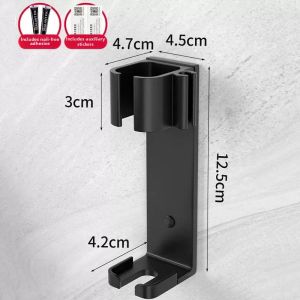 SHUQUE | Hair Straightening Iron Storage Rack Wall Mounted Aluminium Alloy No Drilling Required Hair Curling Iron Organizer Holder