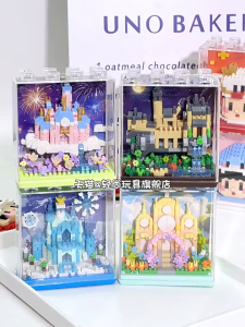 🏰ปราสาท ตัวต่อ พระราชวังน้ําแข็ง โบสถ์แต่งงาน ปราสาท เทพนิยาย DIY8.6CM บล็อกตัวต่อ เล่นของ ของขวัญ เพื่อน เด็ก