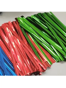 10pack/8000pcs Pita Kawat Roti Kue Emas Perak / Twist Tie / Tali Pengait Roti Tawar