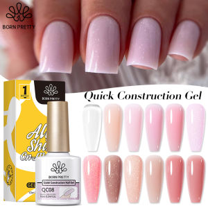 BORN PRETTY Nail Polish Nude Construct Hard Gel Milky White Pink Semi Permanent Sequins Nail Art Varnish