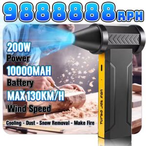200000RPM Wireless Air Blower Wind Speed 60m/s Powerful Dust Blower Brushless Turbo Fan Jet Outdoor Rechargeable Blower 10000mAh