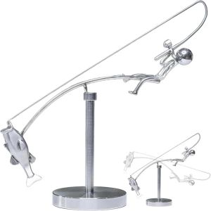 NEW The Fisherman Balancing Sculpture Polished Stainless Steel Fisherman Balancing Handicraft Ornament Desktop Craft Decoration