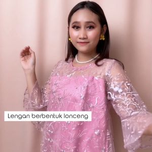 DRESS BRUKAT PENDEK KOREA WANITA TERBARU 2020 MODERN KEBAYA PESTA LENGAN PENDEK PAKAIAN BAJU WANITA KEBAYA TRADISIONAL KEBAYA WISUDA REZUNIA