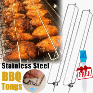 🔥Mua 1 miễn phí 1🔥Thép Không Gỉ Cánh Gà xiên nướng thịt Tái Sử Dụng Thịt Nướng Hải Sản Bít Tết tiệc nướng ngoài trời Công Cụ 30Cm xiên nướng thịt