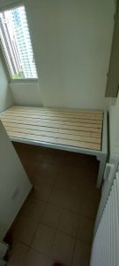 Helper bed frame customize singapore under bed height 60cm can storage luggage below