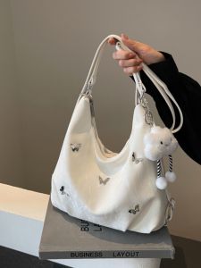 Trendy Versatile Tote Bag New Cute Teenage Girl Commuting Shoulder Bag 2025 Commuter Womens Bag Casual Zipper Closure Large Size PU Material