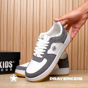 Prayerkids Sweet Grey White Sepatu Sneakers Pria Wanita
