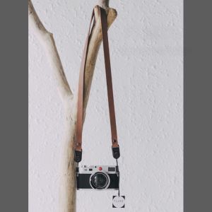 FLUXO Handmade Camera Shoulder Strap Quick Release Vintage Plant Tanned Top Layer Genuine Leather Compatible with Canon Fuji X
