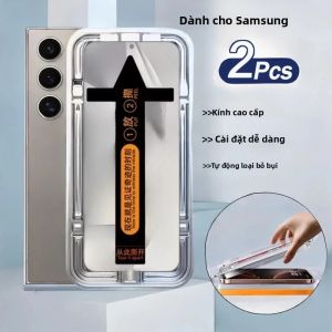 2 Miếng Dán Bảo Vệ Màn Hình Kính Cường Lực Chống Bụi Cho Samsung Galaxy S25 Ultra S24+ S23 S22 Plus S25+ Độ Nét Cao 3D Cong Nóng