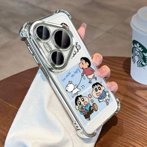 Huawei Pura 70 80 Case Huawei Pura 70 80 Pro Case Huawei Pura 70 80 Ultra Crayon Shin-chan Phone Case Four Corners Shockproof Electroplated Mobile Phone Shell Soft Case