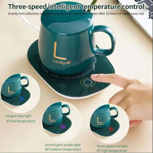 55℃ Temperature Cup Coffee Cup with Automatic Heating Pad USB Charging Ceramic Warmer Mug for Home Office Gift