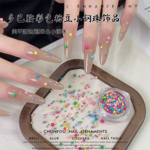 Colorful Steel Beads Nail Art Decorations Macaron Bubble Beads Mixed Sizes 3D Nail Drills Enni Po Nail Accessories