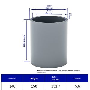 PVC Connector Straight Pipe Direct Gray Pipe Pipe Fittings Hard 4 Points 16 18 20 25 32 40 50mm