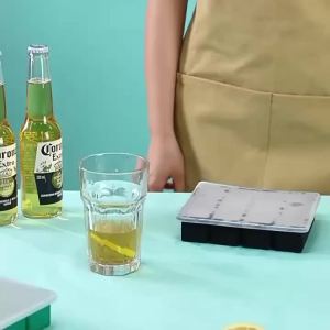 Khay Làm Đá Silicon 250ml/500ml Khay Đông Lạnh Ngăn Đơn Lớn Kèm Hộp Đựng Thực Phẩm Không BPA Tái Sử Dụng Được Cho Súp Nước Chấm Kem