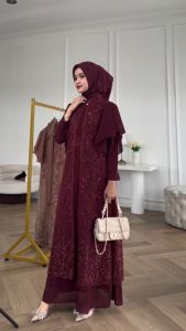 COD JIHAN DRESS SET OUTER BRUKAT BUSUI FRIENDLY FREE OBI BELT L XL BAJU PESTA KONDANGAN BRIDESMAID