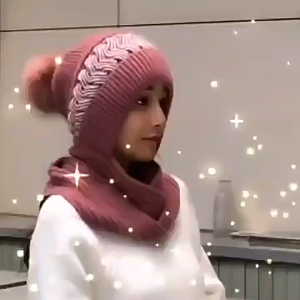 Thickened Warm Crochet Bonnet Multifunctional Hat Scarf Winter Head Accessory