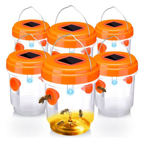 Outdoor Solar Powered Wasp Trap Waterproof Garden Mosquito Zapper Reusable Fruit Fly Catcher Safe Non-Toxic Insect Bee Trap