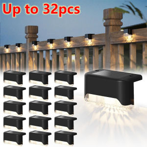 Warm White LED Solar Lamp Stair: Portable Outdoor Garden Lights Waterproof Balcony Light Decoration for Patio Stair Fence Light