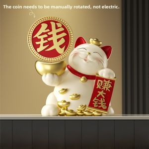 Lucky Cat Figurine Modern Minimalist Style Desktop Decoration Gift for Friend Business Opening Company Front Desk Wealth Attractor