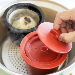 Taiwan LUBAO Ceramic Double-Covered Cross-Stitch Steamed Pot Water-Bathing Slow Cooker Small Soup Bowl for 1-2 People