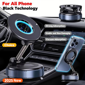 2026 Upgraded Vacuum Magnetic Car Phone Holder 360° Reinforced  Ultra Suction Cup Phone Mount For iPhone 13 14 15 16 Cell Phone