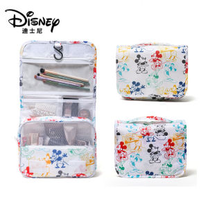 Genuine Disney Mickey Mummy Bag Large Capacity Cosmetics Multifunctional Travel Diaper Bag Portable Cosmetic Storage Bag