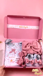 Hampers Bayi Perempuan Premium Setelan Bayi Motif Bunga 4in1 Free Box / Kado Bayi lahir