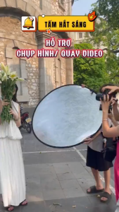 Tấm hắt sáng tròn 2 mặt vàng bạc chụp ảnh quay video phụ kiện studio ngoài trời gấp gọn tiện lợi