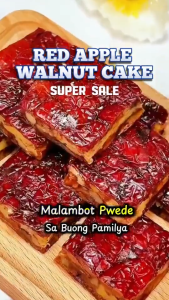 Red Apple Walnut Cake | Healthy Cake for All Ages Soft & Chewy Perfect for Baon & Merienda 100g/250g/500g