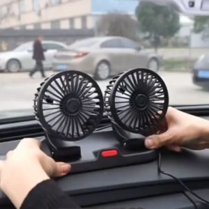 Nss car fan 12V double headed usb car fan for backseat Strong Wind Cooler Fan for truck / car